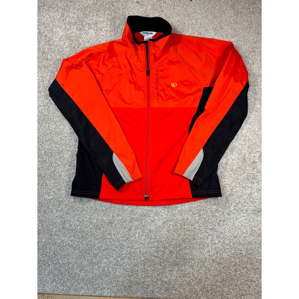 Pearl Izumi Mens Cycling Jacket Orange Black Full Zip Reflective Medium 4547